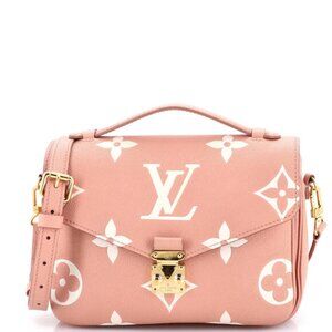 Louis Vuitton Pochette Metis Bicolor Monogram Empreinte Leather Pink Rose